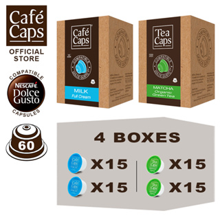 TeaCaps DG TM 60 - MIX TEA MATCHA (2 Box X15 capsules) &amp; MILK (2 Box X15 capsules)