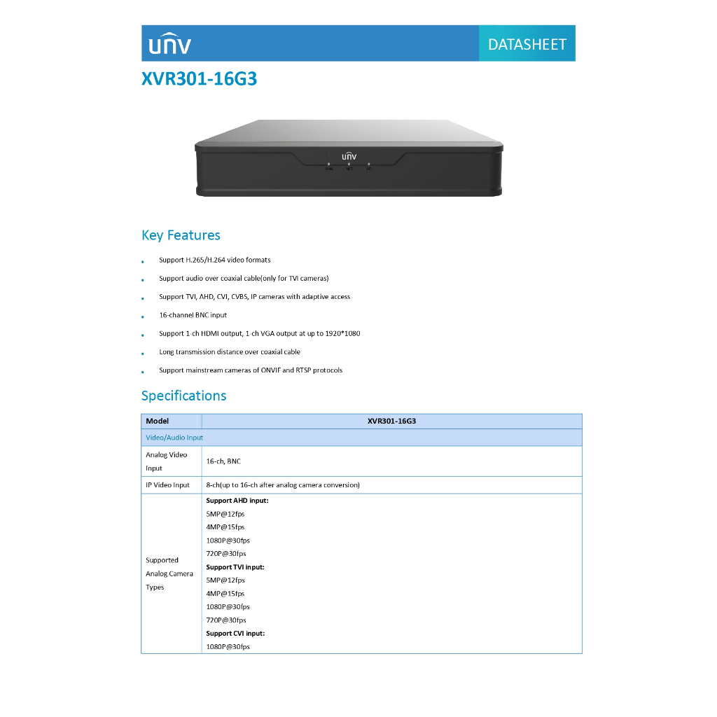 uniview-ชุดกล้องวงจรปิด-xvr301-16g3-uac-t115-f28-w-uac-t115-f40-w-จำนวน-16-ตัว-แบบเลือกซื้อ