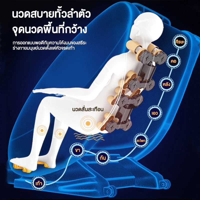 Inova เก้าอี้นวดผ่อนคลาย เก้าอี้ chair massage เก้าอี้นวดตัวอัตโนมัติ ปรับเอนนอนได้ นวดได้ทั่วร่างกาย รีโมทภาษาไทย+คู่มือการใช้ภาษาไทย กระตุ้นการไหลเวียนโลหิต นวดแบบผสมผสาน นวดสั่น บรรเทาอาการปวดหลัง ฟื้นฟูร่างกาย