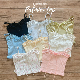 Palmier Top สายเดี่ยว • ลดเหลือ 170 ใส่โค้ด WPTEPN 🎈 เสื้อสายเดี่ยว สายเดี่ยวลายดอกไม้ Becutiegirl