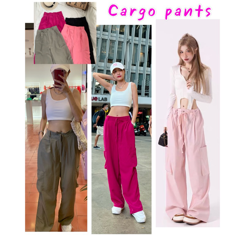 cargo-pants-กางเกงคาร์โก้-ขายาวทรงใหญ่-มีซิบหน้า-2570
