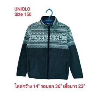 UNIQLO Fleece jacket ✌เสื้อกันหนาวผ้าฟลีซมือสองSize150