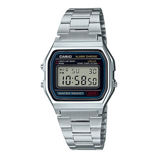 [ของแท้] Casio นาฬิกาข้อมือ รุ่น A158WA-1DF สายสแตนเลส รับประกันศูนย์ CMG 1 ปี
