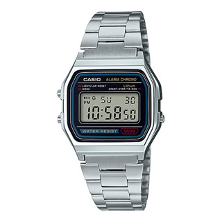 [ของแท้] Casio นาฬิกาข้อมือ รุ่น A158WA-1DF สายสแตนเลส รับประกันศูนย์ CMG 1 ปี