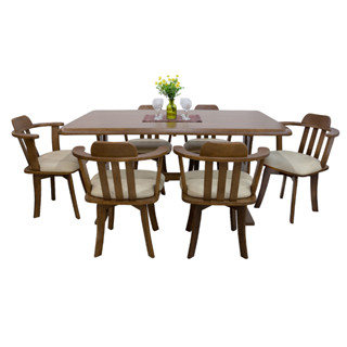 โปรโมชั่น : ส่งฟรี HomePro ชุดโต๊ะอาหาร 6 ที่นั่ง MAYKALA สีน้ำตาลเข้ม แบรนด์ FURDINI