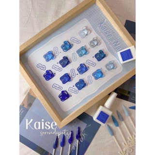 สีน้ำเงินแบรนด์ Kaise 14สี ฟรีชาร์ต