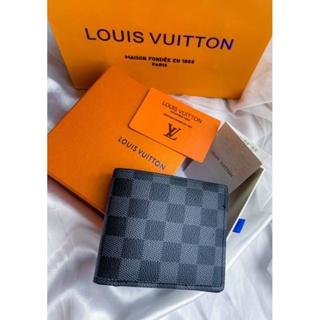 Louis Vuitton Long Wallet Damie Graphite N62665 Men's Black Bifold used gray