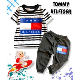 ชุดเซ็ตเด็ก ชุดนอนเด็ก งานมิกซ์คอตตอน-ผ้าพิมพ์ลายการ์ตูน ลาย ทอมมี่ (เสื้อยืดแขนสั้น+กางเกงขายาว จั้มพ์ขา)