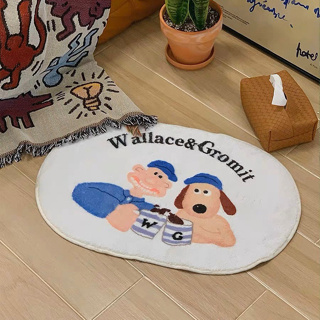 พร้อมส่ง🌈 พรม Wallace &amp; Gromit พรมน่ารัก สไตล์โฮมมี่ พรมห้องน้ำ พรมเช็ดเท้า พรมปูพื้น พรมกันลื่น พรมแต่งห้อง มินิมอล