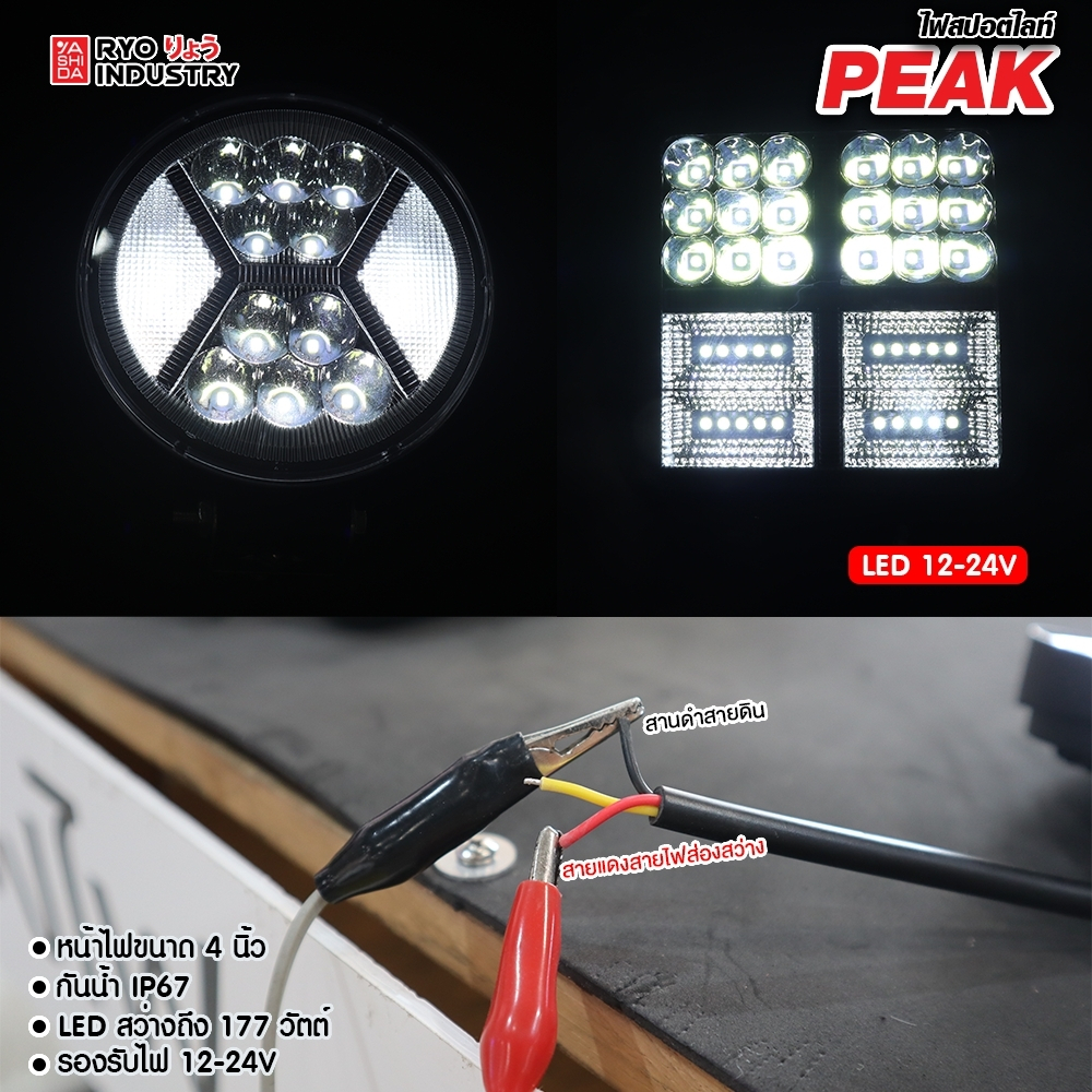 ภาพหน้าปกสินค้าไฟสปอตไลท์ 177 วัตต์ PEAK 12-24v สว่างสุดต้องรุ่นนี้เลย peak จากร้าน steveveenan บน Shopee