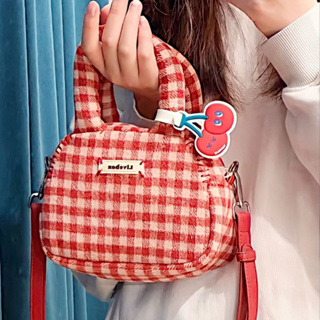 [ ทักแชทสอบถามสต๊อคก่อนกดสั่งซื้อ! ] — * Red Gingham bag 🍒 กระเป๋าลายสก๊อตสีแดง กระเป๋าสะพายข้าง