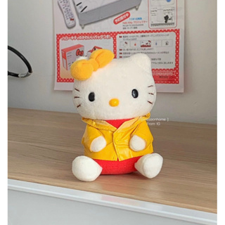 Hello Kitty plush, Vintage Sanrio 2001 ตุ๊กตาคิตตี้ชุดกันฝนวัสดุหนัง