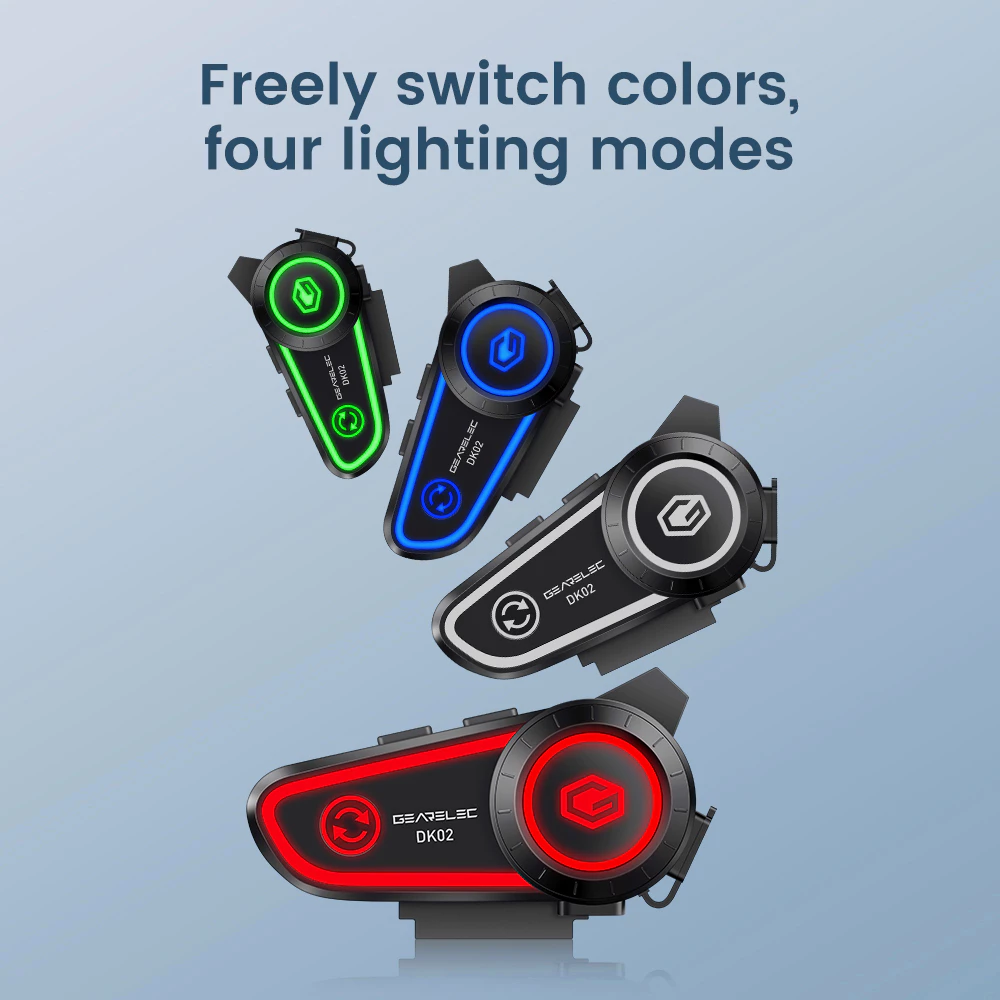 GEARELEC DK02 หมวกกันน็อคบลูทูธ อินเตอร์คอม บลูทูธ5.2 แฮนด์ฟรีIPX7 กันน้ํา 2800mah ชุดหูฟังหมวกกันน็อค สำหรับหมวกกันน็อค
