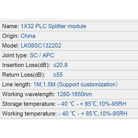 plc-splitter-fiber-optic-sc-apc-1-32-single-mode-อุปกรณ์แยกสัญญาณแสง-1-ออก-32-แบบสาย-รหัสsc68