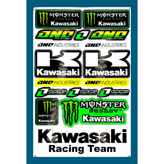 Kawasaki Racing Team (สีเขียว) สติกเกอร์แต่งรถ สำหรับรถมอเตอร์ไซค์ ติด ...