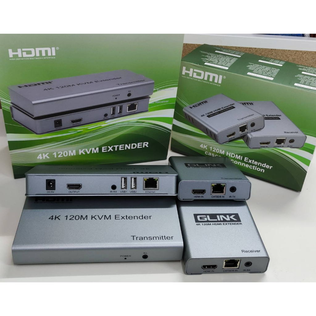 hdmi-to-lan-120m-kvm-กล่องแปลงสัญญาณภาพ-4k-hdmi-extender-120m-with-ir-loop-อุปกรณ์ขยายสัญญาณ-hdmi-ผ่านสาย-lan