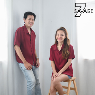 ภาพขนาดย่อของภาพหน้าปกสินค้าเสื้อเชิ้ต คอปก/แขนสั้น S/M/L/XL/2XL สีพื้น unisex oversize คนอ้วนก็ใส่ได้ จากร้าน 7savage บน Shopee ภาพที่ 4