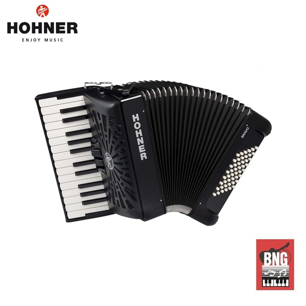 hohner-bravo-48-bass-black-แอคคอเดียน-บราโว้-48-เบส-26-คีย์-เสียงดี-วัสดุแข็งแรง-ทนทาน