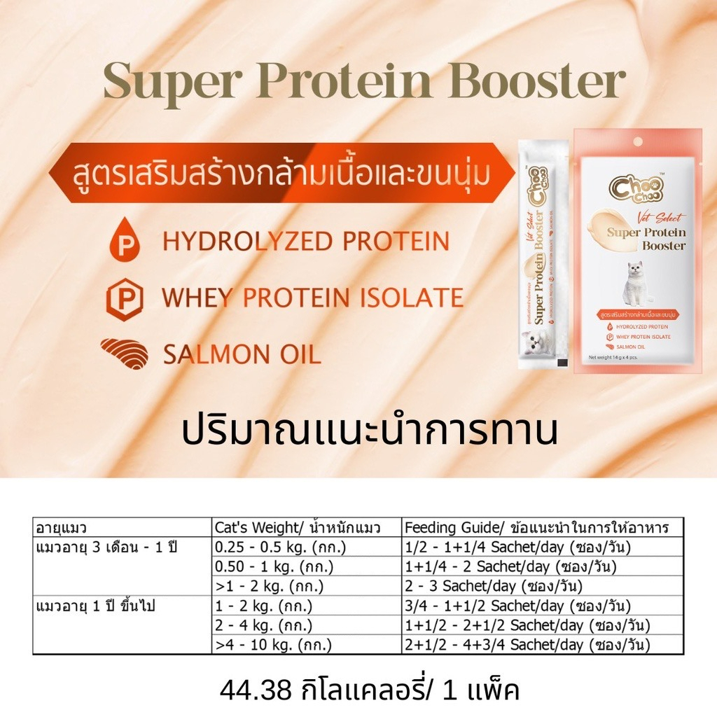 choo-choo-super-protein-booster-ชูชู-โปรตีนบูสเตอร์-บำรุงแมว-บำรุงกล้ามเนื้อ-บำรุงขน-14g-4pcs