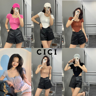 Cici(NO.3250)Mini Crop-Top เสื้อครอปไหมพรมknitt ดีเทลทอร่อง คัตติ้งเก๋ใส่แล้วชิคสุดๆ