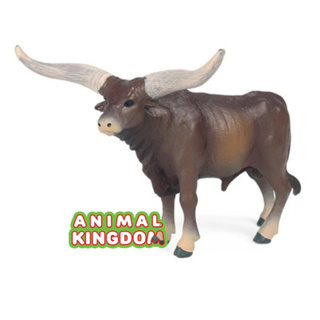 Animal Kingdom - โมเดลสัตว์ วัวเขายาว น้ำตาล ขนาด 12.50 CM (จากหาดใหญ่)