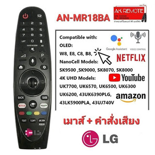 💥เมาส์+เสียง💥รีโมททีวี LG Magic Remote LG AN-MR18BA สั่งงานด้วยเสียง มีพ้อยเตอร์