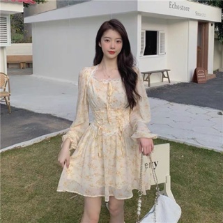 🍒สอบถามก่อนชำระเงิน | Mariya dress Lebiscuit งานนำเข้า มินิเดรสแขนยาวลายดอกไม้สไตล์เกาหลีออกแนวโลลิต้าสวยหวานน่ารักมาก