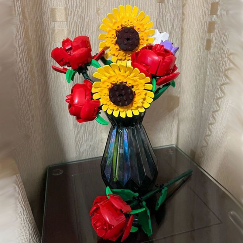 dtmhtd-ดอกไม้เลโก้-ดอกกุหลาบ-ดอกทานตะวัน-น่ารัก-ต่อง่าย-แต่งห้องได้