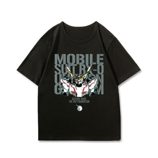 ใหม่ Mobile Suit Gundam Anime เสื้อยืดผ้าฝ้ายเสื้อยืดแขนสั้นสบายด้านบน