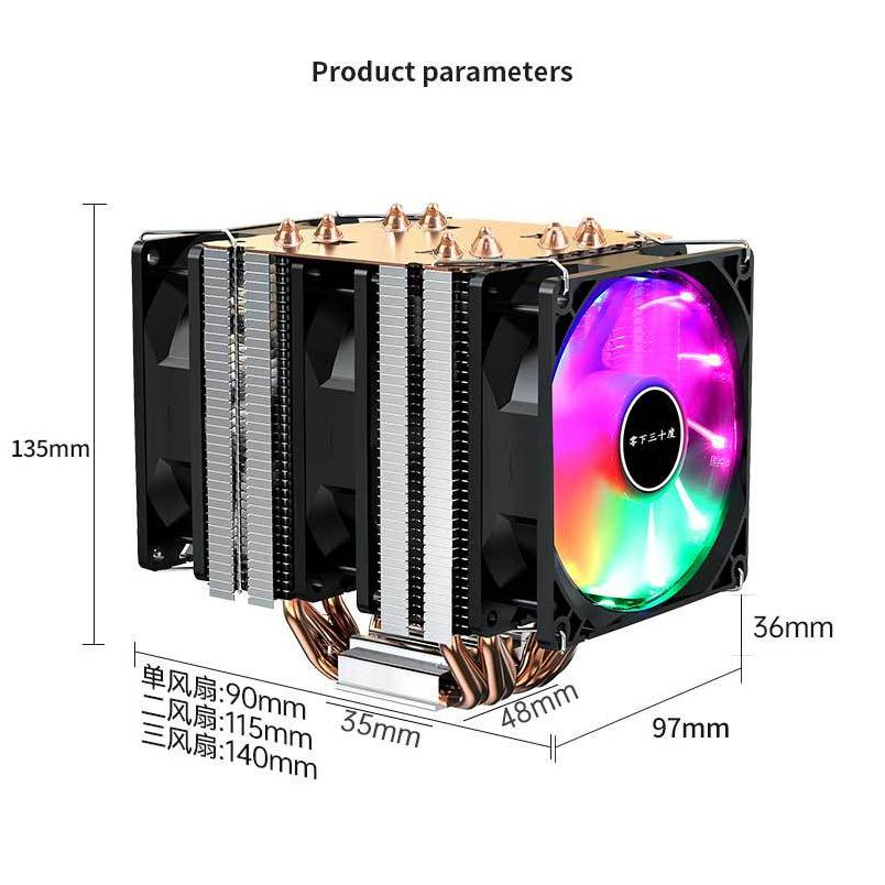 ซิ้งค์พัดลมCPU6ท่อของใหม่เย็นเงียบIntel1200/1700/ 2011/X79/X99/775/115x ...