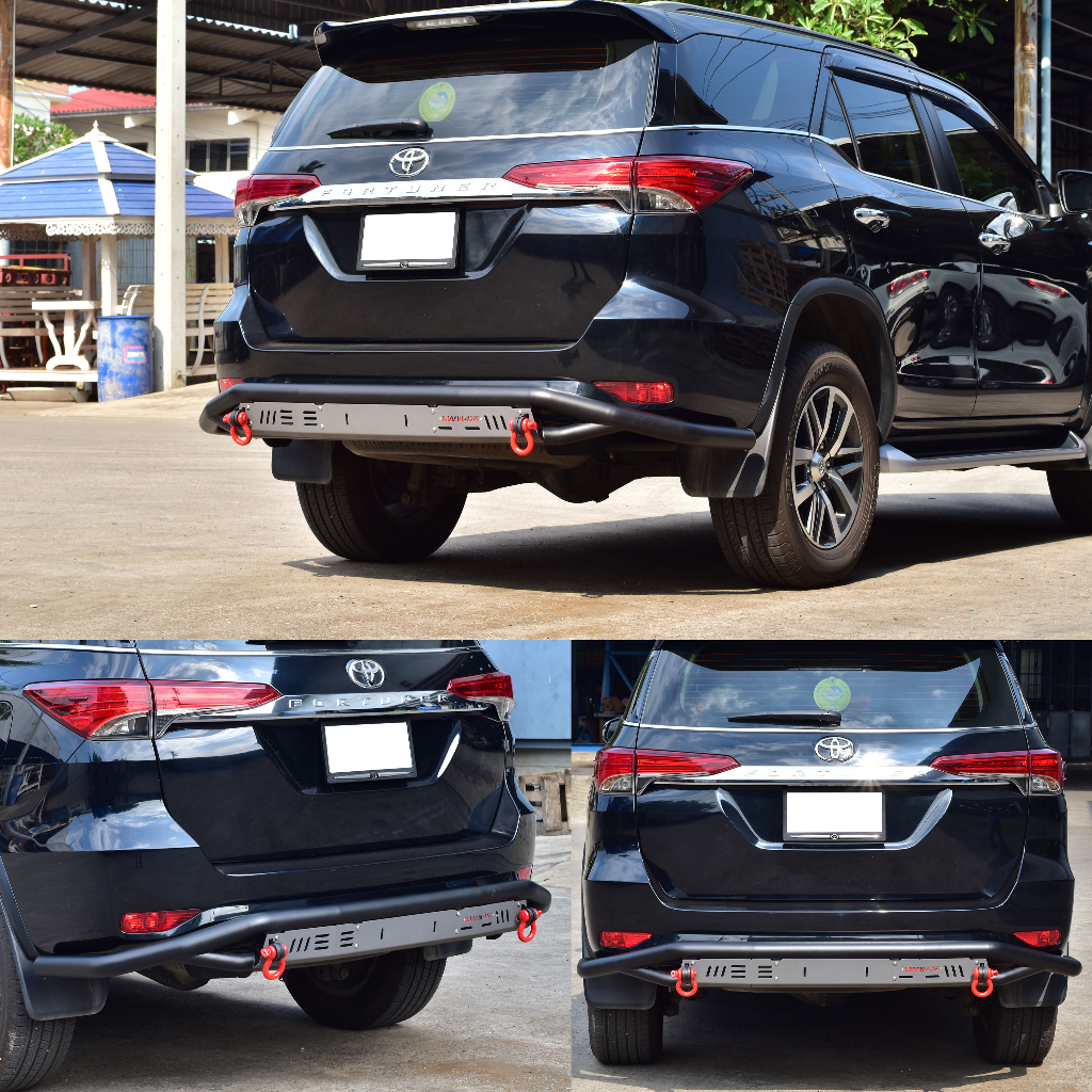 กันชนท้ายออฟโรด-toyota-fortuner-2015-2022-ห่วงomegaแดง-กันชนเหล็กเสริม-กันชนเหล็กดำ-กันชนหลังฟอร์จูนเนอร์-offroad-lwn4x4