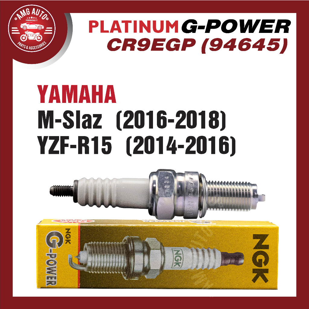 หัวเทียน-ngk-g-power-รุ่น-cr9egp-94645-yamaha-m-slaz-yamaha-yzf-r15-เกรด-platinum-หัวเทียนมอไซค์หัวเทียนยามาฮ่าอะไหล่