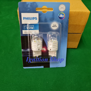Philips หลอดไฟท้าย ขั้วเสียบ  แสงขาว  W21W LED Ultinon Pro3000 แพ็คคู่ 2 หลอด11065U30CWB2