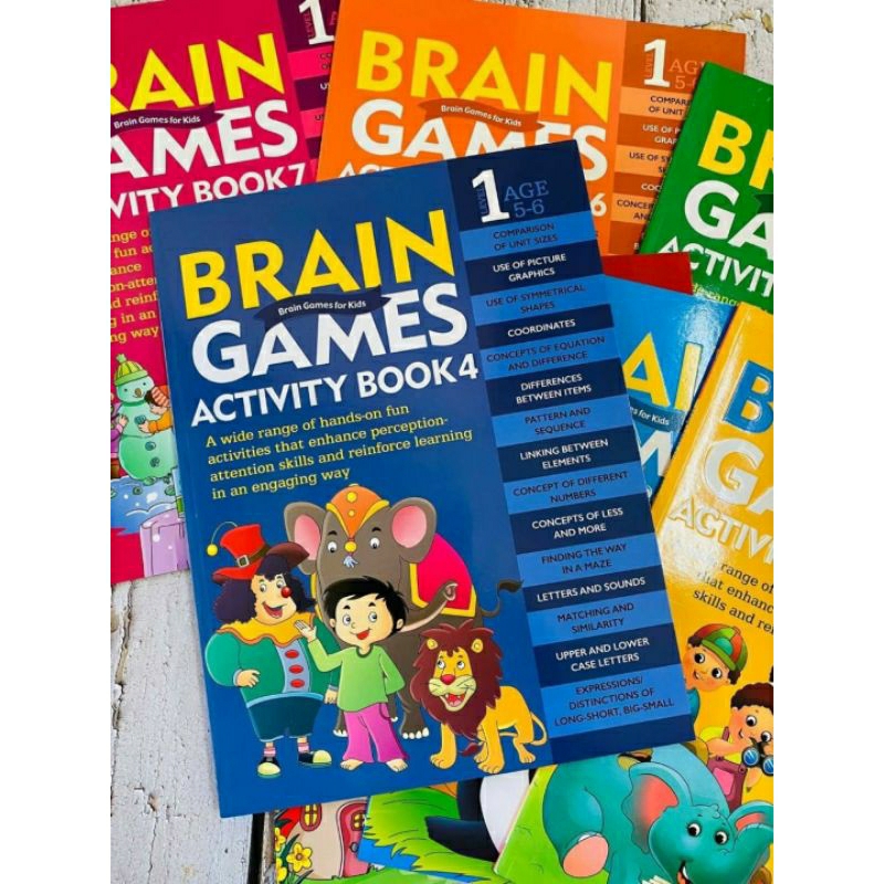 แบบฝึกหัดฝึกเชาว์-brain-games-activity-book-level-1-แบบฝึกหัดเด็กอนุบาล-vanda-learning