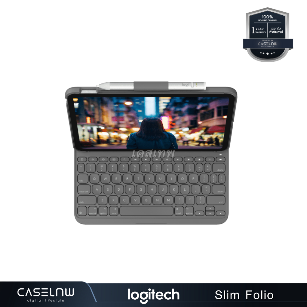 ipad-gen-10-เคสคีย์บอร์ด-logitech-slim-folio-keyboard-ipad-gen-10-เคสคีย์บอร์ด-รับประกัน-1-ปี