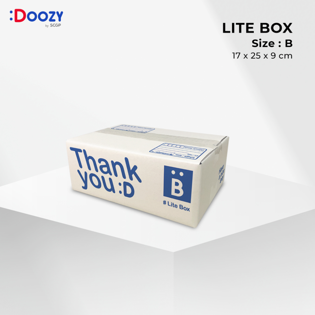 lite-box-กล่องไปรษณีย์-ขนาด-b-17x25x9-ซม-แพ็ค-20-ใบ-กล่องพัสดุ-กล่องฝาชน-doozy-pack-ถูกที่สุด