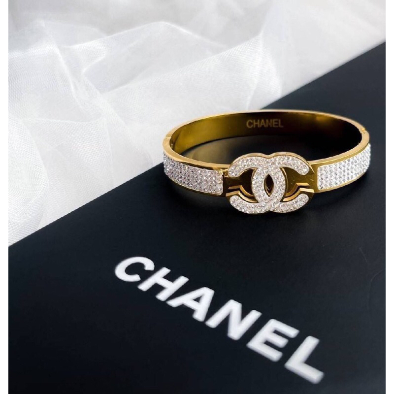 กำไล-chanel-เพชรแน่นๆ-สแตนเลสแท้-พร้อมส่ง