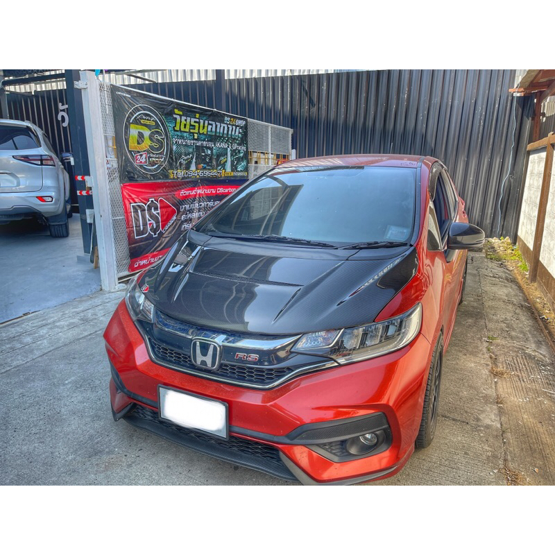 ฝากระโปรงหน้าเพียวคาร์บอนแท้-สำหรับ-honda-jazz-gk