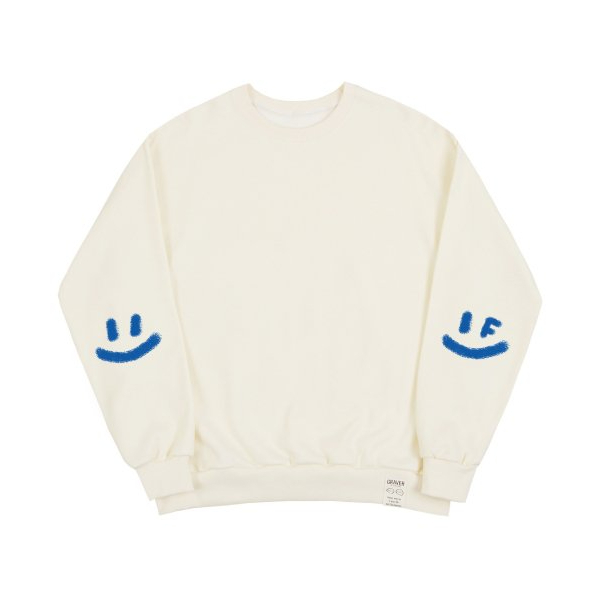 【GRAVER】22FW★ [UNISEX] Elbow Spray Dot Smile Sweatshirt GRAVER】22FW☆ [UNISEX] Elbow Spray Dot Smile Sweatshirt