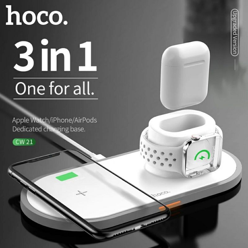 hoco-รุ่น-cw21-3in1-wireless-change-แท่นชาร์จไร้สาย-สามารถชาร์จพร้อมกันได้-แท้พร้อมส่ง-040266