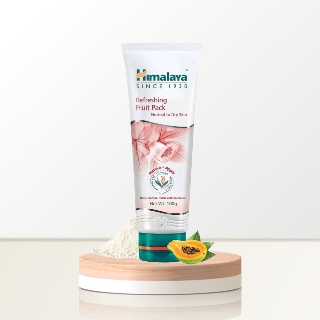 ครีมพอกหน้าผลไม้-เพื่อผิวใส-เรียบเนียน-ชุ่มชื่น-himalaya-herbals-refreshing-fruit-pack-100g