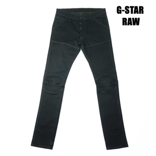 ยีนส์ G-Star Raw เอว 34-35 ทรงไบเกอร์ สีดำ Superblack ผ้ายืด ขาเดฟ