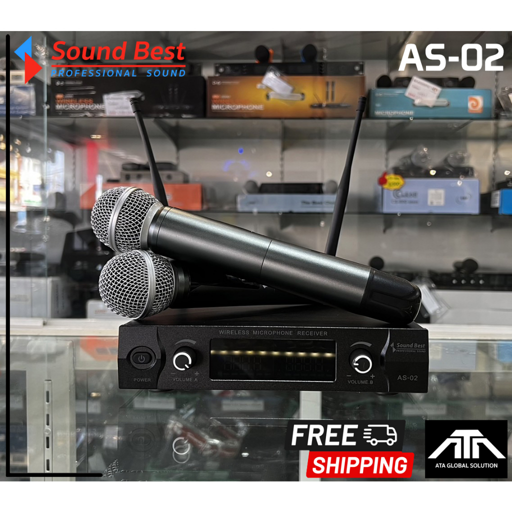 SOUNDBEST AS-02 AS02 ไมค์ลอย UHF เปลี่ยนความถี่ได้ 20ช่องต่อแชลเนล ...
