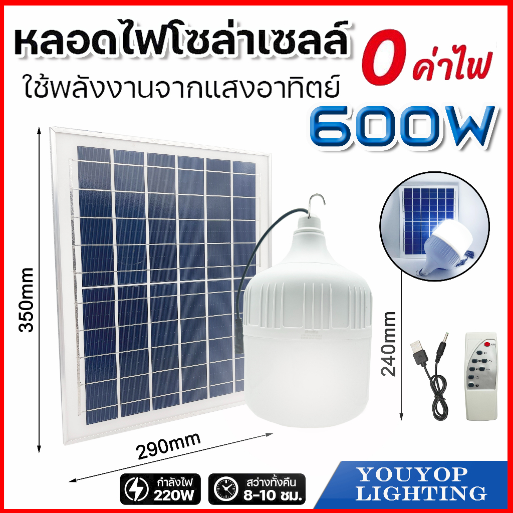 ไฟตุ้มโซล่าเซลล-solar-light-bulb-600wหลอดไฟโซล่าเซลล์-หลอดไฟโซล่าเซลง-ไฟโซล่าเซลล์-ใช้พลังงานแสอาทิตย์-ในร่มและกลางแจ้ง