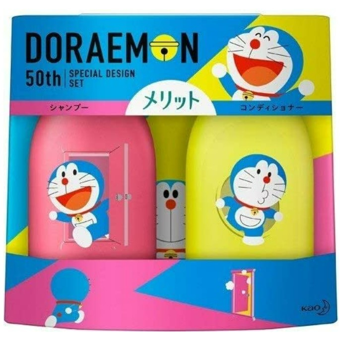 kao-doraemon-merit-the-mild-foam-shampoo-amp-conditioner-ขวดปั๊ม-เซ็ตคู่-สินค้าญี่ปุ่น