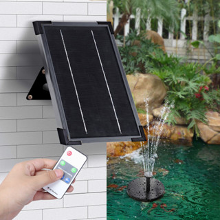 9V 8W Remote Control Floating Solar Fountain Pump with Light for Garden Outdoor Landscape Decor