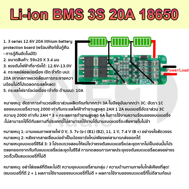 ภาพหน้าปกสินค้าOneAudio บอร์ดชาร์จแบตเตอรี่ลิเธียม Li-on 18650 BMS 3s 12.6V BMS 4s 16.8V BMS 5s 21V BMS 6s 25.2V 10A 20A 30A 40A PCB จากร้าน oneaudio.thai บน Shopee