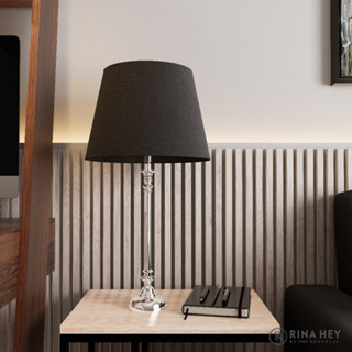 RINA HEY  โคมไฟตั้งโต๊ะ  รุ่น HENLEY  – สี นิกเกิล/ดำ