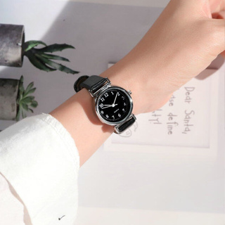 นาฬิกาข้อมือผู้หญิง  นาฬิกาเข็ม มีตัวเลข หน้าปัดเล็ก สาย PU ทำงาน ไปเรียน ทางการ วินเทจ แฟชั่น นาฬิกาควอตซ์