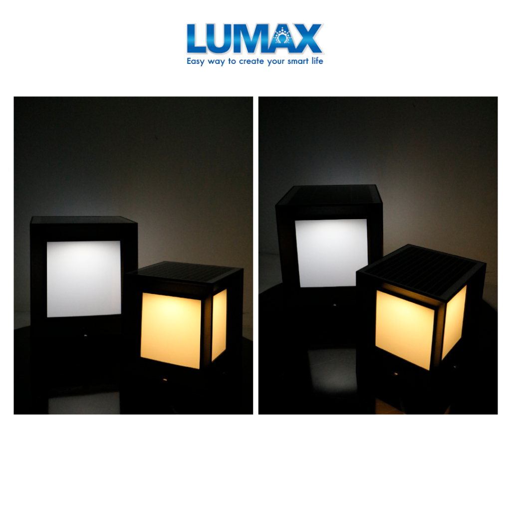 ภาพสินค้าLUMAX โคมไฟโซล่าร์เซลล์ หัวเสา พร้อมหลอด LED 12วัตต์/24วัตต์ แสงสีส้ม WARM WHITE และ แสงสีขาว DAYLIGHT พร้อมรีโมทคอนโทรล จากร้าน lighting_shop_online บน Shopee ภาพที่ 5
